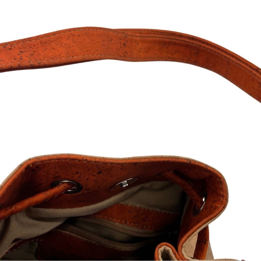 Artelusa 100% Cork bucket bag purse orange Portugal neutral boho - Picture 7 of 11